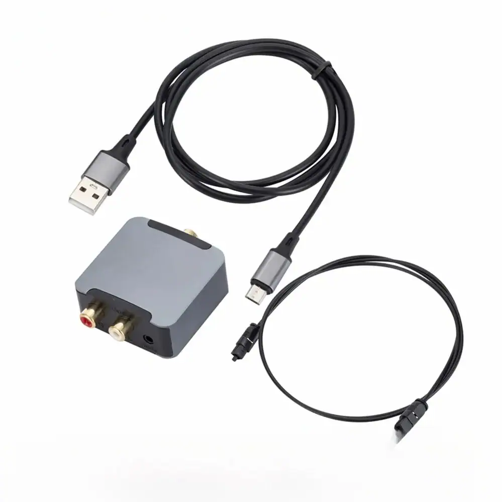 DAC Digital to Analog Audio Converter Optical SPDIF Toslink Coaxial Input to L/R RCA 3.5mm Jack Headphone Amplifier Output