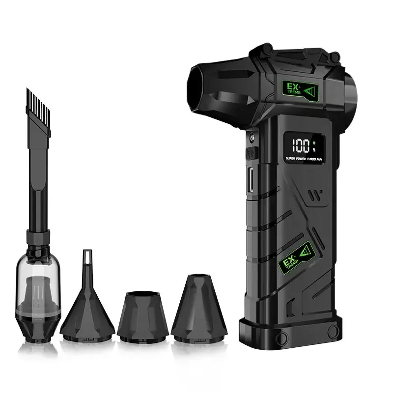 2-in-1 Blow & Vacuum Cordless Turbo Air Duster 1200000RPM 8000mAh Power Bank Stepless Speed for Car Detailing Keyboard Outdoor