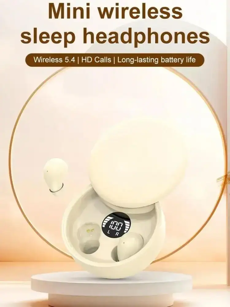 KEBIDUMEI Bluetooth 5.4 Earphones Invisible Sleep Earbuds TWS Wireless Headphones HIFI Stereo Noise Reduction Headsets
