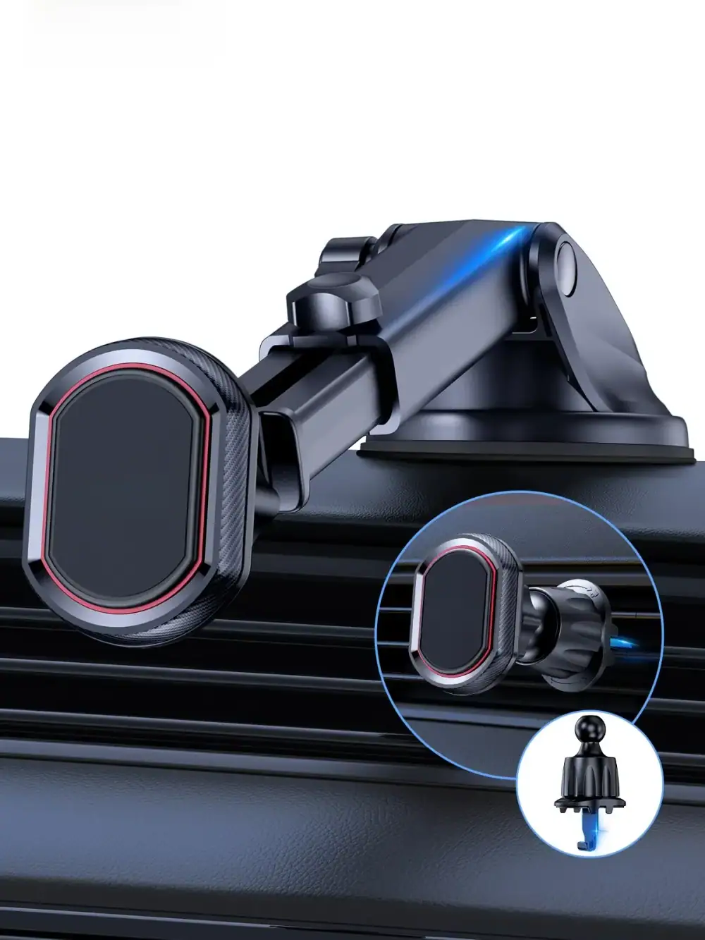 TOPK Car Phone Holder Magnetic Phone Car Mount for Car Air Vent Windshield and Dashboard with Strongest Magnet for Cellphones