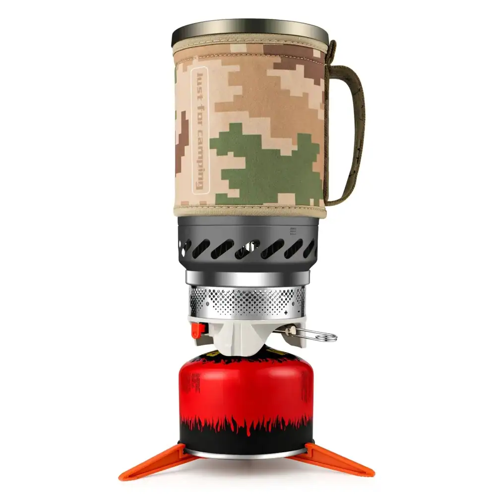 1.4L Cooking System With Heat Exchanger Pot Backpacking Camping Stove with Tripod