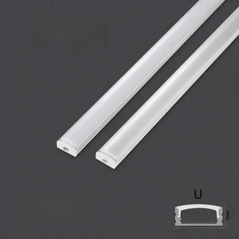 LED 50cm Aluminium Channel for Led Strip V/U Shape Aluminum Profile with Diffuser Milky PC Cover,LED Bar Strips Light Holder