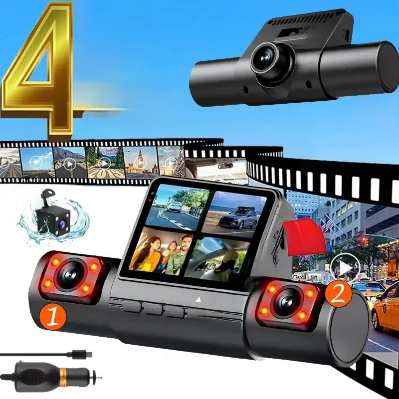3/4 Lens Car DVR Dash Cam FHD 1080P Dashboard Camera Parking Monitor Video Recorder Night Vision Box Car Assecories