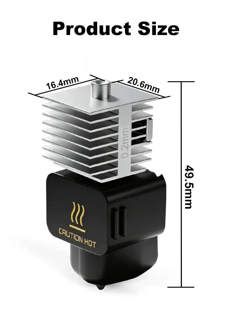 3D Printer Part Upgraded Hotend Kit For Bamb Lab A1/A1 Fast Speed Hot End Assembly 0.2/0.4/0.6/0.8mm Hardened Steel Nozzle