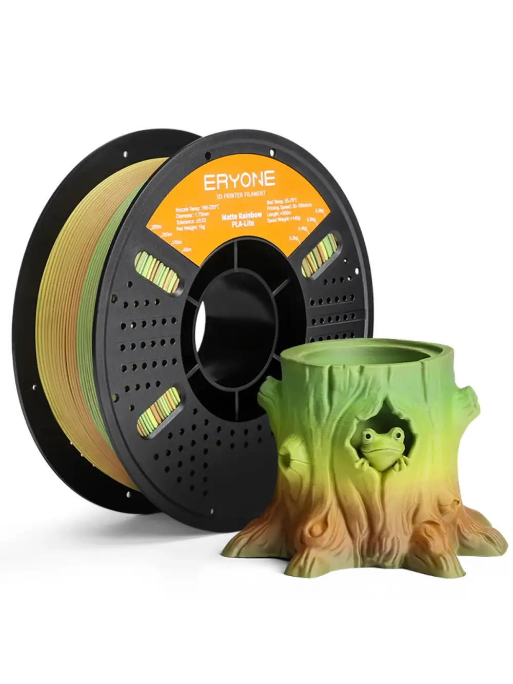 ERYONE 1KG PLA Lite Rainbow 3D Printer Filament, Changing Filament 1.75mm, Multicolor Gradient 1KG Spool Fit Most FDM Printers