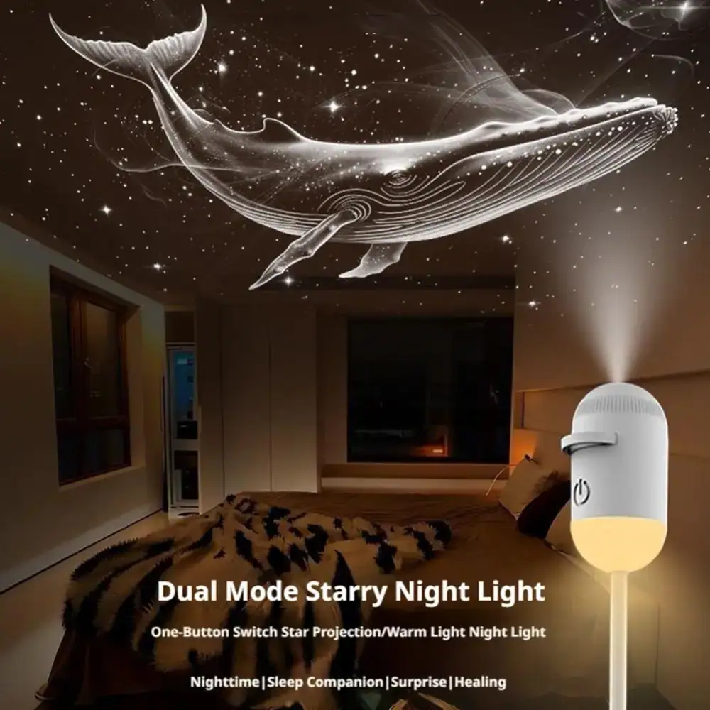 Galaxy Star Projector Two In One Night Light Home Background Atmosphere Light Bedroom Car Decoration Children's Gift