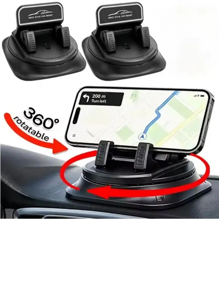 360° Degree Car Mobile Phone Mount Anti Slip Silicone Dashboard Phone Holder Free Rotation Universal Head-Up Navigation Holder