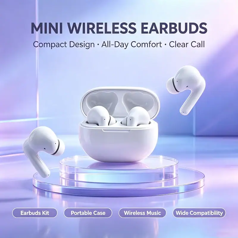 Bluetooth Earphones TWS Touch Control HiFi Wireless Headphone Mic Noise Reduction Earbuds Waterproof Game Motion