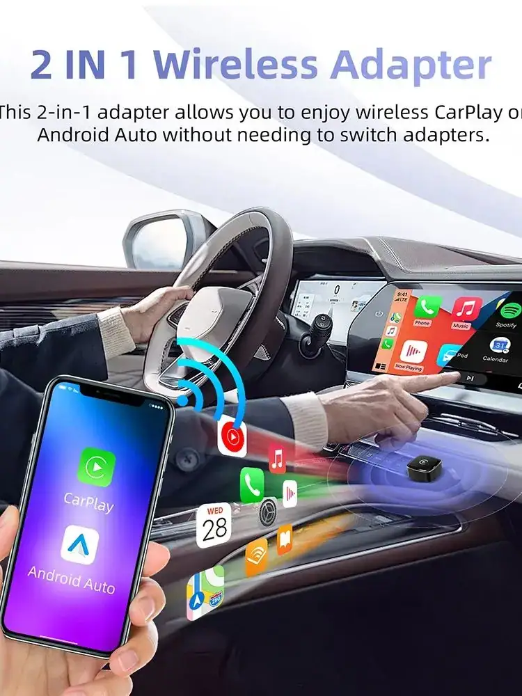 Wireless CarPlay Android Auto Adapter USB Dongle Smart Box Plug And Play Universal For VW Toyota Nissan Honda Ford Benz