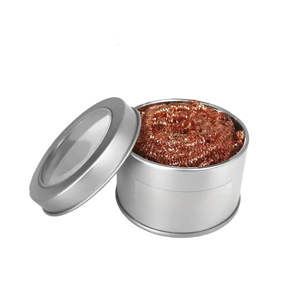 Cleaning Ball Desoldering Soldering Iron Mesh Filter Cleaning Nozzle Tip Copper Wire Cleaner Ball Metal Dross Box Clean Ball