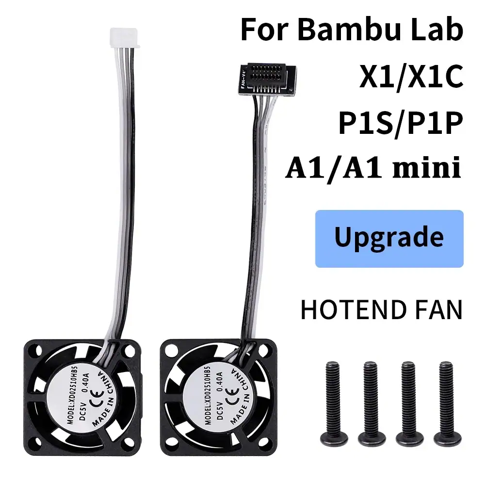 2510 Fan For Bambu Lab X1/P1 A1 Hotend Cooling Fan With Cable Rapid cooling Fan For Bambu X1C P1S P1P A1 A1 3D Printer