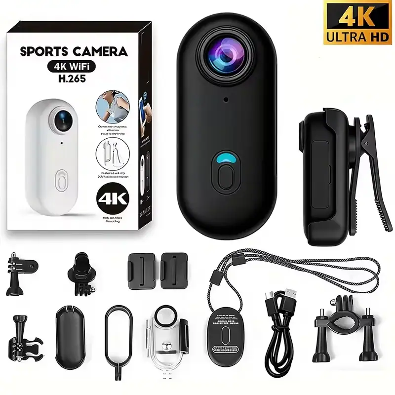 4K Pocket Magnetic POV Vlog Cam Body Chest Recorder Wireless WiFi Waterproof Action Camera Helmet Bicycle Sports