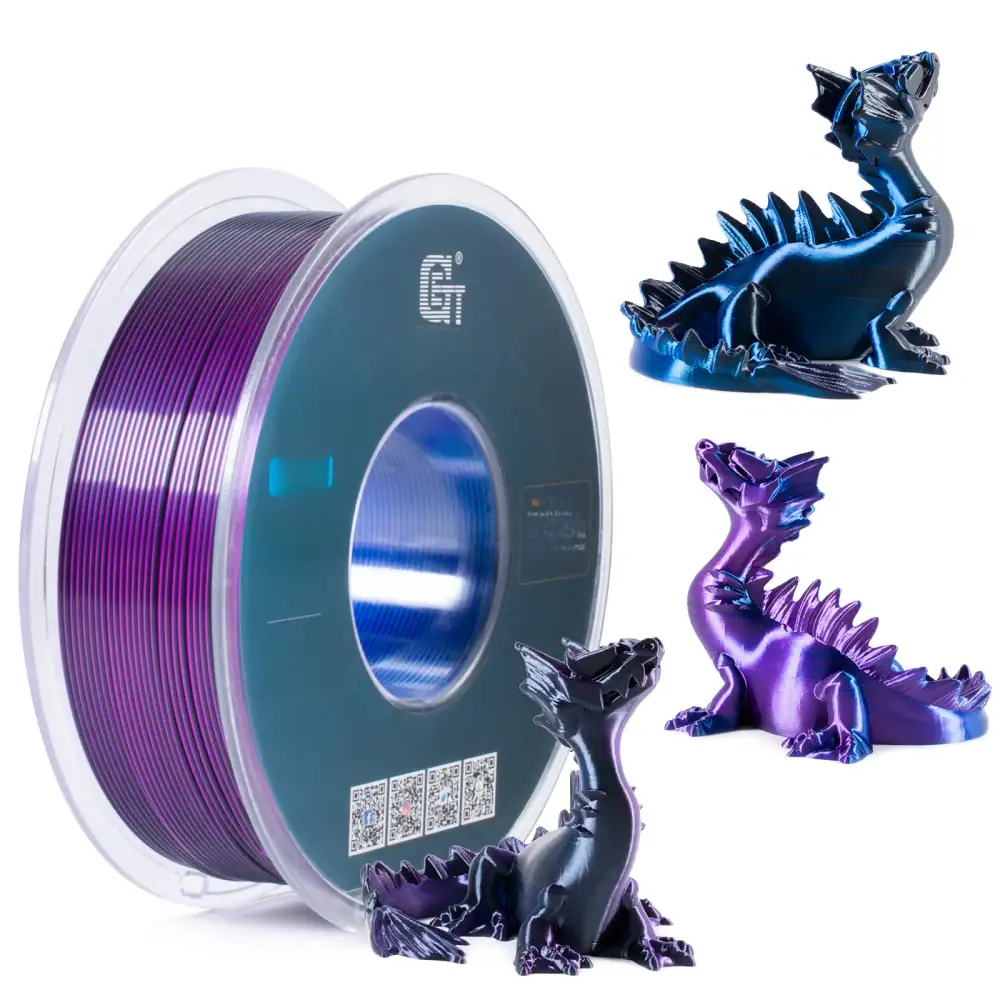 Geeetech Three Tri Color Silk PLA Filament, 3D Filament 1,75 mm 1KG Spool Wire (+/-0.03mm) Vacuum Packaging, Special Color