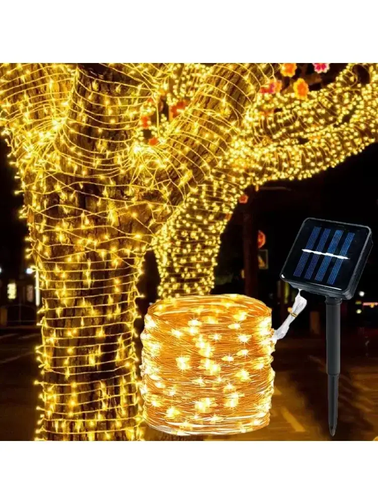 LED Solar Light Outdoor Garden Fairy String Light Waterproof Ambient Lamp for Christmas Patio Tree Party Camping Festive