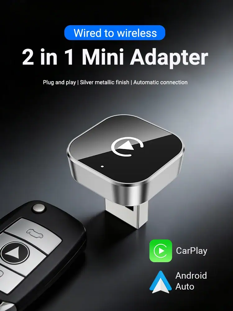 Super Carplay AI Box Wired to Wireless CarPlay&Android Auto 2in1 Box 5GHz WiFi5 for 99% Original Wired CarPlay/Auto Car