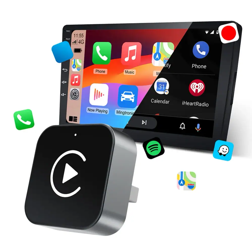 2 in 1 Wireless CarPlay Android Auto Adapter Smart USB Dongle Auto Connect Plug & Play and Android Factory Wired Cars