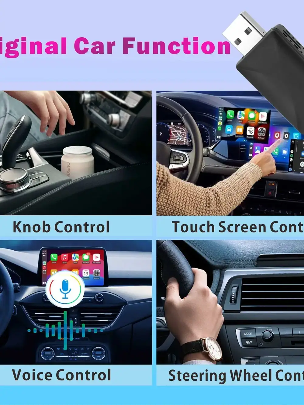 Wireless Carplay Adapter for Apple iPhone & Android Auto Wireless Adapter 2 in 1,2025's Newly Upgraded, Ultra-Compact Design