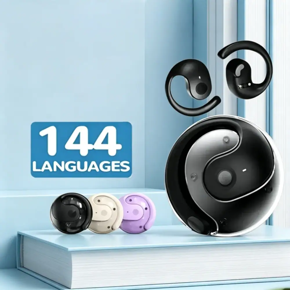 Language Translator Headphones Bluetooth-Compatible 5.0 Real Time Translation Earbuds Supports 144 Languages for Professionals