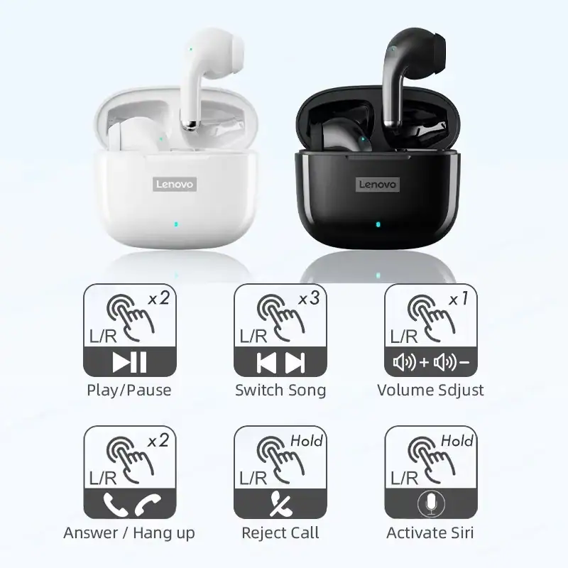 Original Lenovo LP40Pro TWS Bluetooth 5.1 Quick Connect Earphone Ergonomic Design Headphones Powerful Transmission Speed Headset