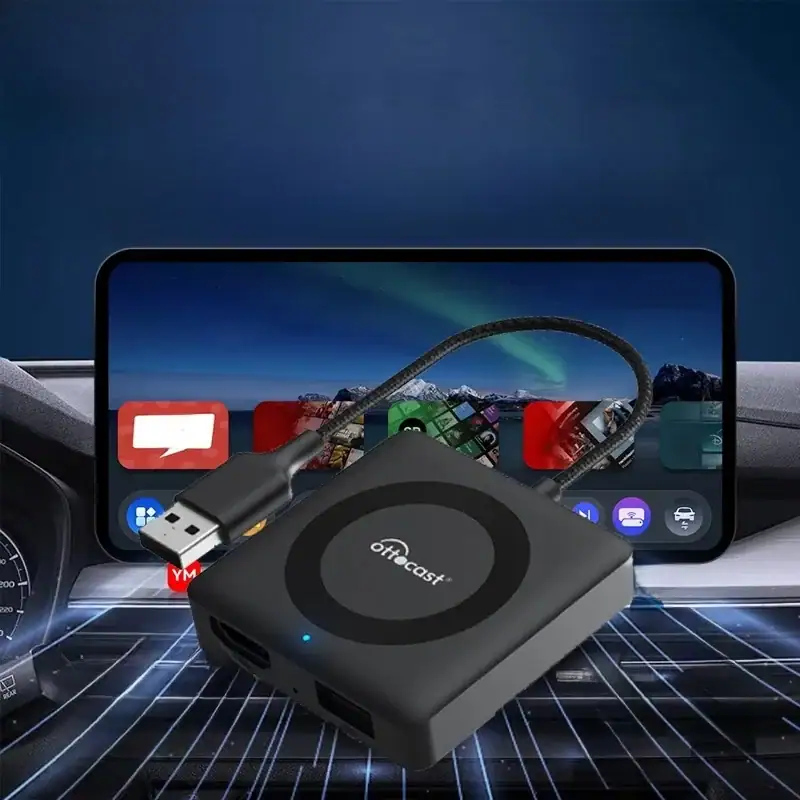 OTTOCAST Car TV Mate C4 Wireless Android Auto CarPlay Adapter Support for HDMI Input Video Converter for TV Sticks Game Consoles