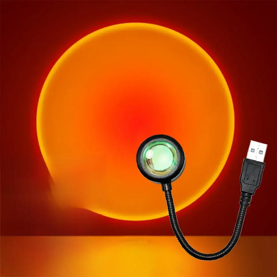 LED Sunset Lamp Nightlights USB Projector Birthday Party Decoration Mood Lights For Bedroom Living Room Wall Photography