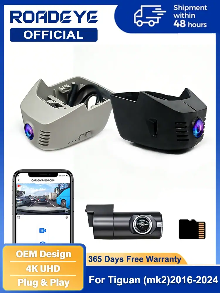 Dash Cam For Tiguan (mk2)2016-2020 2021 2022 2023 2024,Plug and Play Car DVR 4K 2160P Dashcam for Car Camera Video Recorder