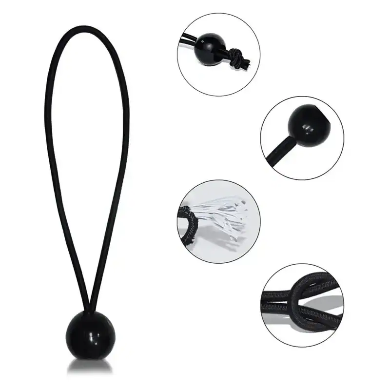 10pcs Bungee Ball Tarps Canvas Tarpaulin Flagpole Ties Cord Ends Elastic Rope Lace Fixed Boat Pole Camping Tent Accessories