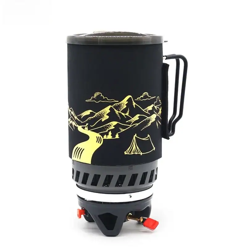 APG 1400ml Cooking System Outdoor Hiking Camping Stove Heat Exchanger Pot Propane Gas Burners