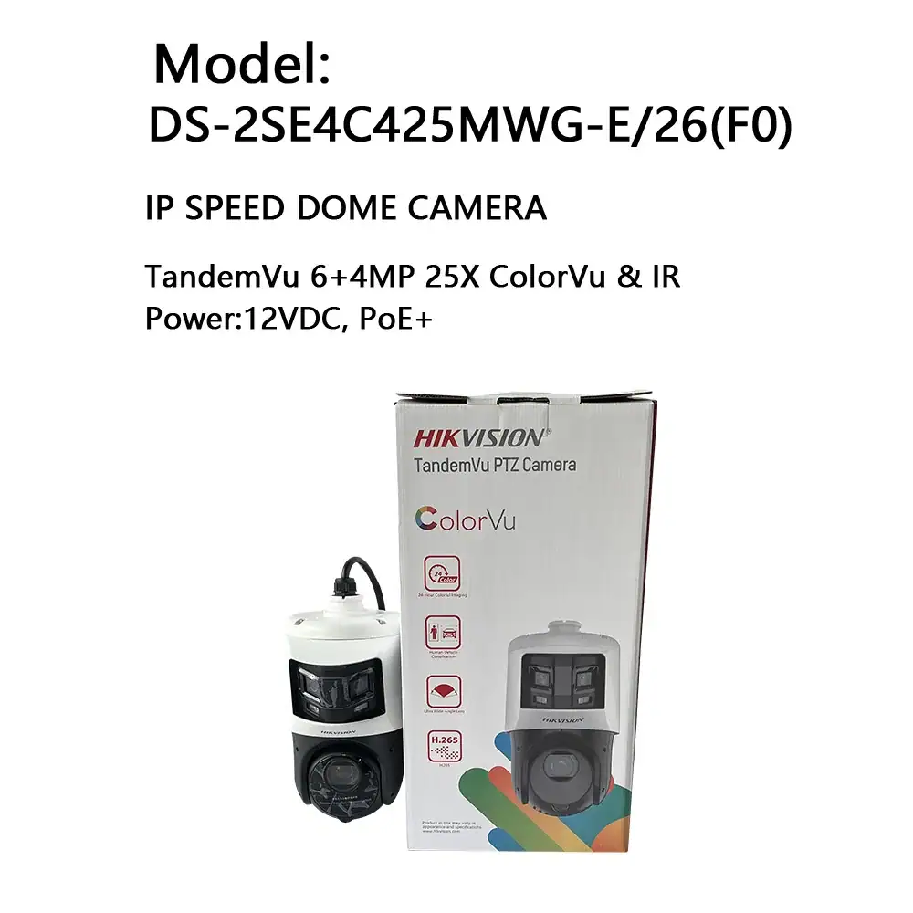HIKVISION DS-2SE4C425MWG-E/26(F0) TandemVu 4MP 25x IR Network Speed Dome PTZ PoE H.265+ Security Camera CCTV System