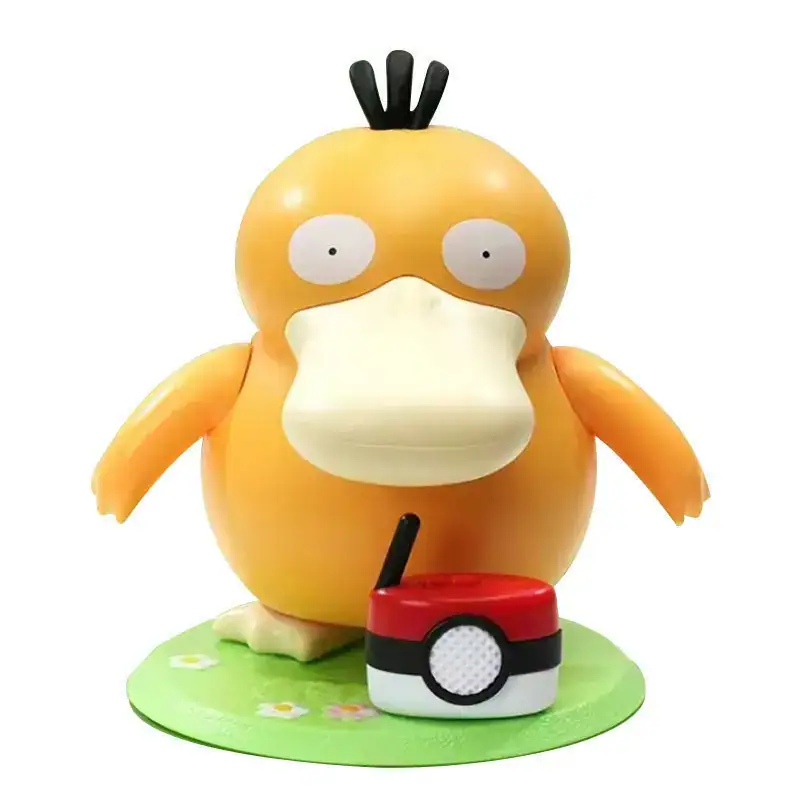 Anime Poke Mon Psyduck Bluetooth Speaker Figure Waving Swing Function Pokeball Controller Decor Action Figures Ornament Toy Gift