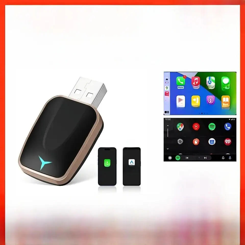 2in1 Wireless CarPlay Dongle Wireless Android Auto Adapter AI Smart Box Car Intelligent Systems For Car With Wired CarPlay