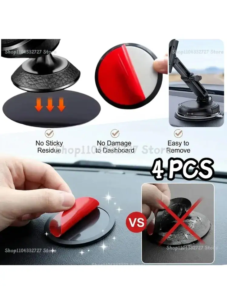 70/80mm Double-Sided Adhesive Pads Dashboard Mounting Disk Set for Car Dash Cam GPS Holders Suction Cup Phone Holder Stands