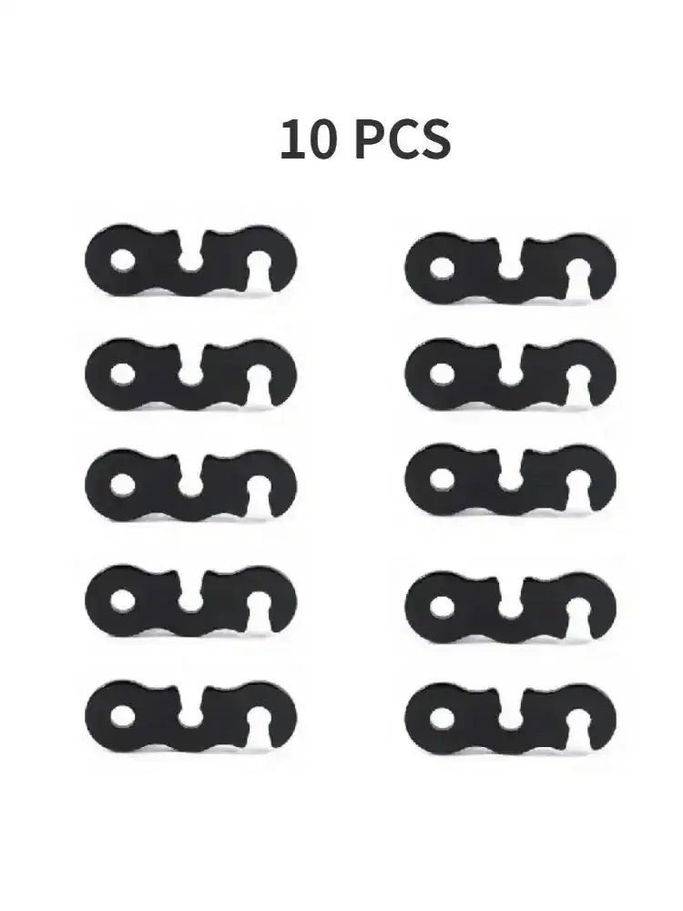 10pcs Adjustable Camping Tent Cord Rope Buckle S Type Tensioners Fastener Kit Outdoor Camping Tents Securing Accessories