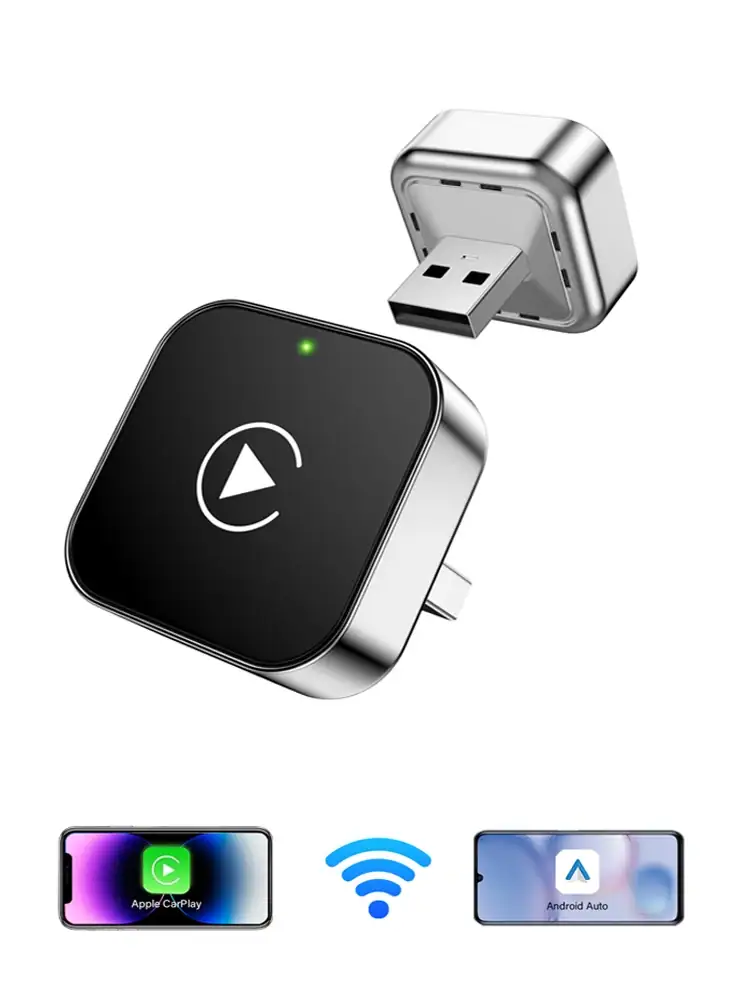 Wireless CarPlay Android Auto USB Adapter Plug & Play, Universal Wireless Dongle Fit for Volkswagen, Toyota, Nissan, Honda