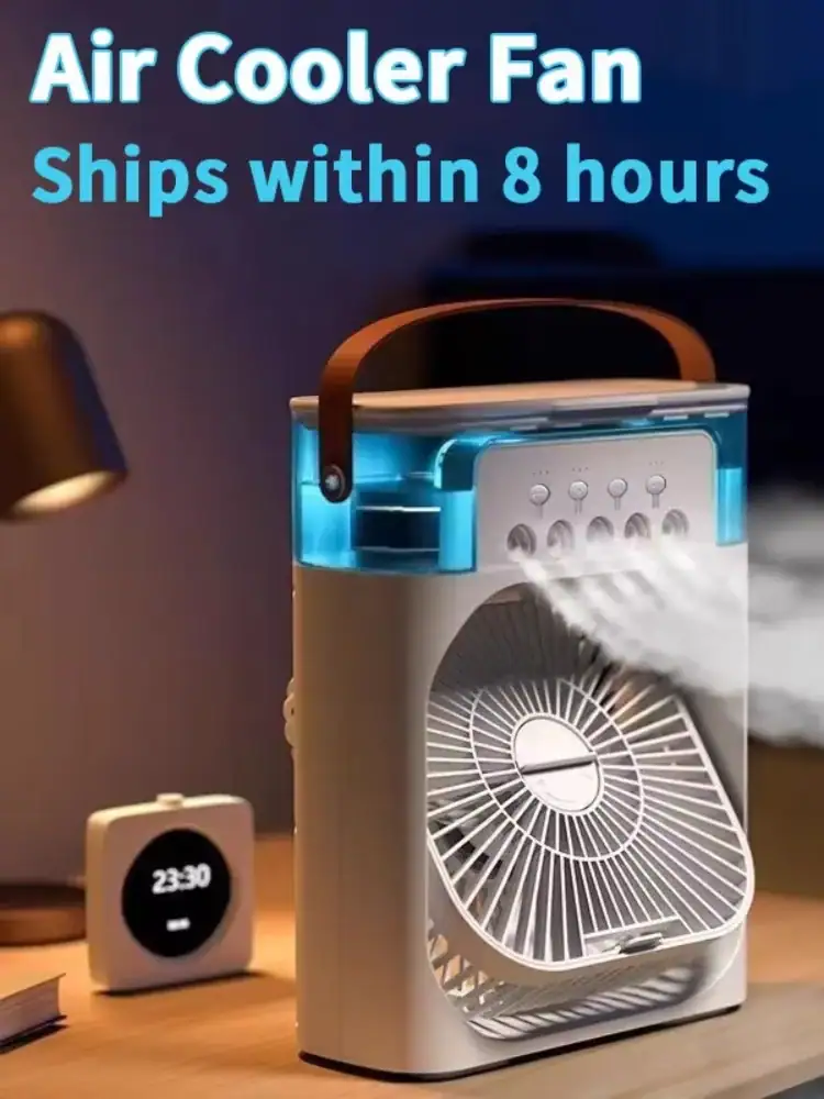 3 In 1 Cooling Fan Air Conditioner Household Air Cooler LED Night Light Humidifier Air Adjustment Fan Home Office